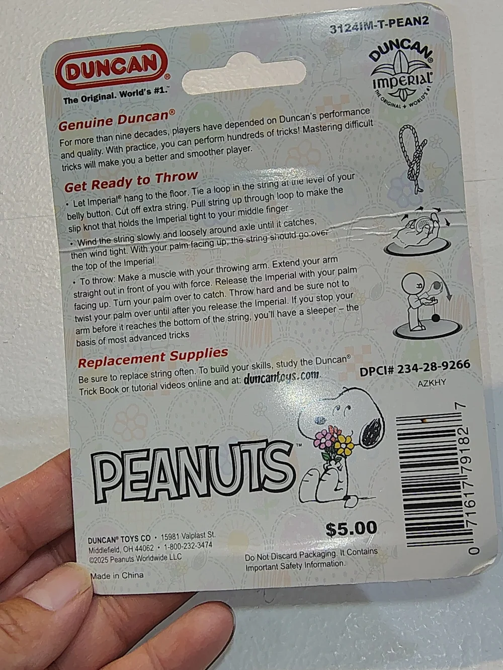 Duncan Peanuts Snoopy Kids Yo-Yo - Purple Floral